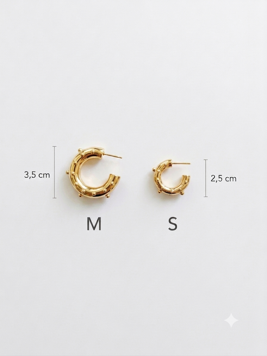 PECAS HOOPS MEDIUM GOLD