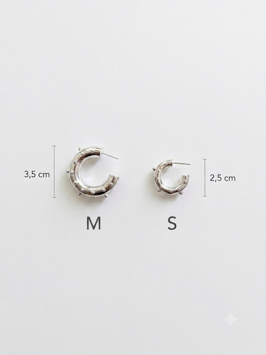 PECAS HOOPS MEDIUM SILVER